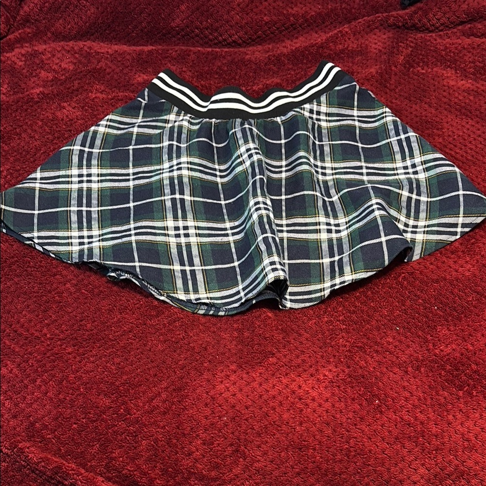 BONGO Plaid Skirt - Black, Green, White